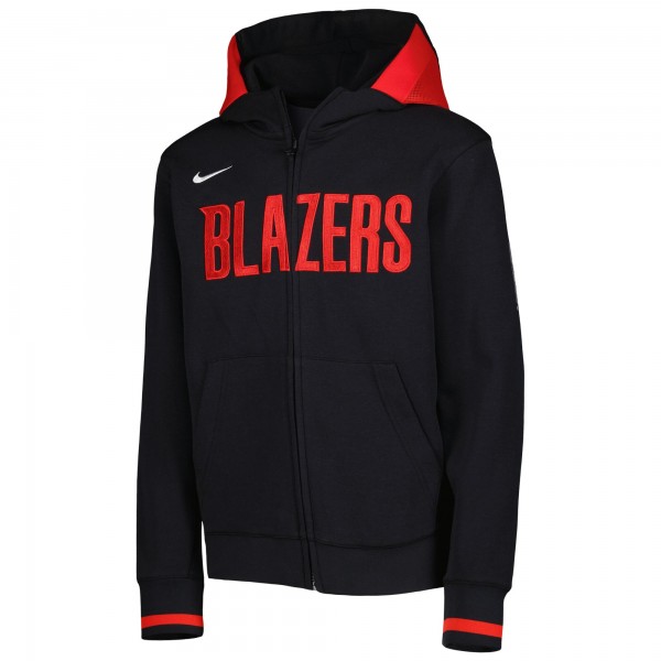Толстовка на молнии Portland Trail Blazers Nike Youth Courtside Showtime Performance - Black