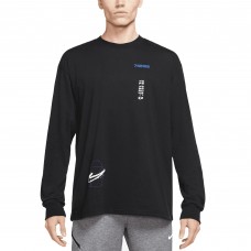 Футболка с длинным рукавом Philadelphia 76ers Nike Courtside Established City Max90 - Black