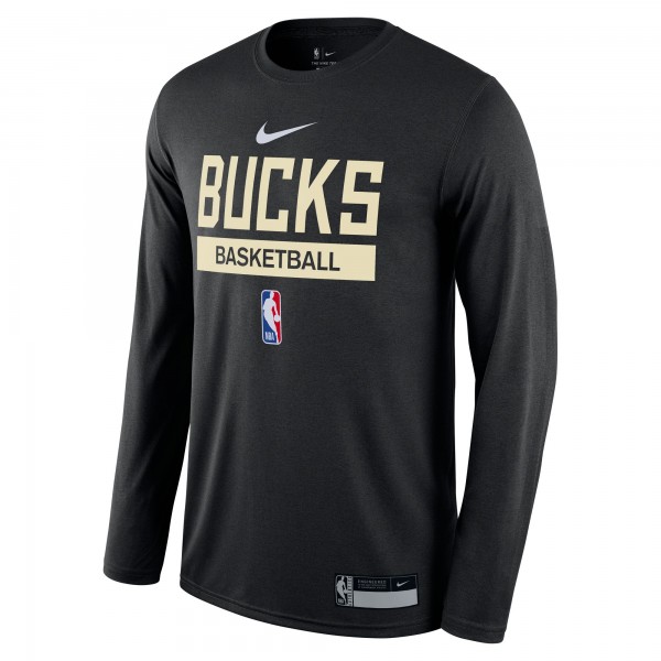 Milwaukee Bucks Nike Black 2022/23 Legend On-Court Practice Performance Long Sleeve T-Shirt