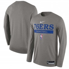 Футболка с длинным рукавом Philadelphia 76ers Nike 2022/23 Legend On-Court Practice Performance - Heathered Gray