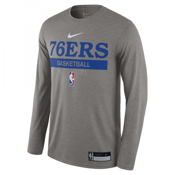 Футболка с длинным рукавом Philadelphia 76ers Nike 2022/23 Legend On-Court Practice Performance - Heathered Gray