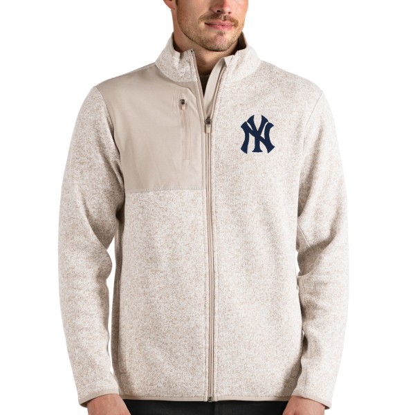 Кофта на молнии New York Yankees Antigua Fortune - Oatmeal
