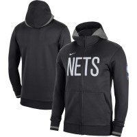 Толстовка на молнии Brooklyn Nets Nike Black Authentic Showtime Performance