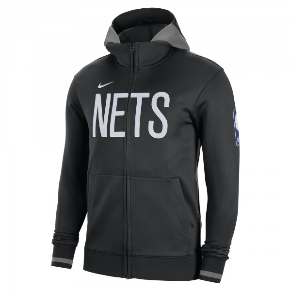 Толстовка на молнии Brooklyn Nets Nike Black Authentic Showtime Performance