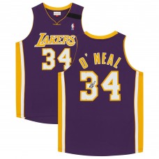 Игровая джерси Autographed Los Angeles Lakers Shaquille ONeal Fanatics Authentic Purple Mitchell & Ness 1999 Authentic