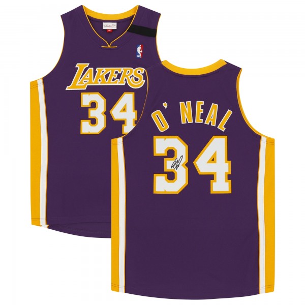 Игровая джерси Autographed Los Angeles Lakers Shaquille ONeal Fanatics Authentic Purple Mitchell & Ness 1999 Authentic