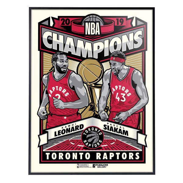 Toronto Raptors Kawhi Leonard & Pascal Siakam Phenom Gallery 2019 NBA Champions 18 x 24 Deluxe Framed Serigraph Print