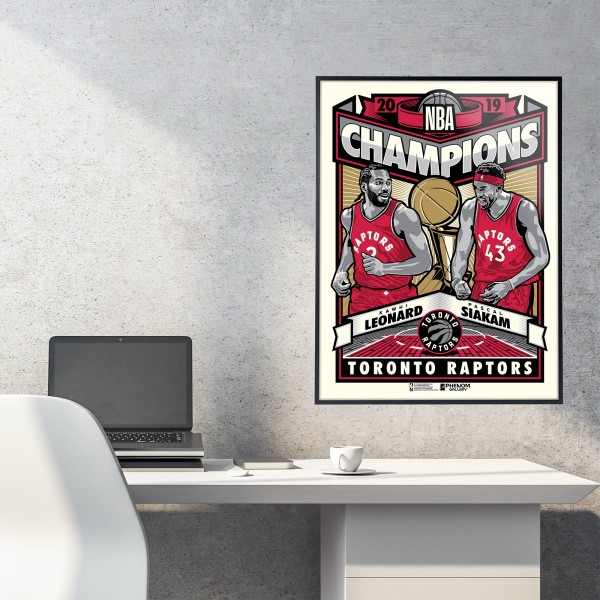 Toronto Raptors Kawhi Leonard & Pascal Siakam Phenom Gallery 2019 NBA Champions 18 x 24 Deluxe Framed Serigraph Print
