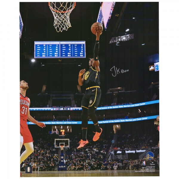 Autographed Golden State Warriors Jonathan Kuminga Fanatics Authentic 16 x 20 Layup vs. New Orleans Pelicans Photograph