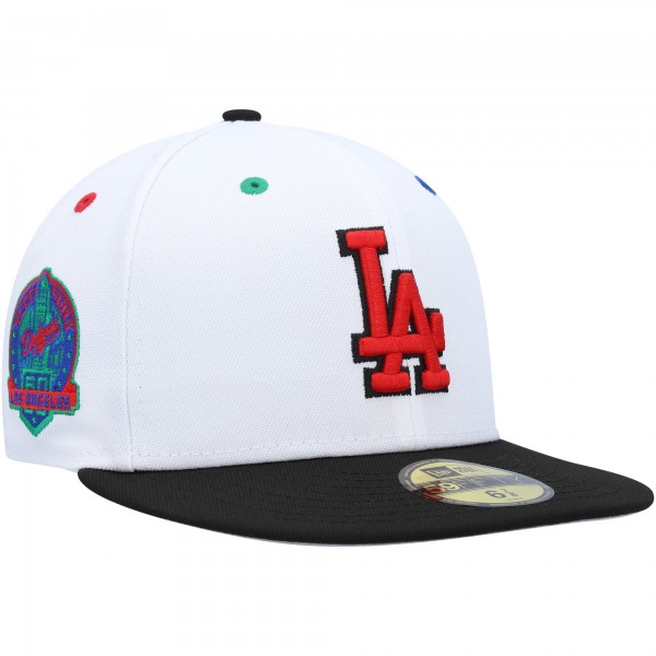 Бейсболка Los Angeles Dodgers New Era 60th Anniversary Primary Eye 59FIFTY - White/Black