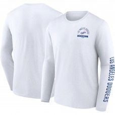 Los Angeles Dodgers Fanatics White Pressbox Long Sleeve T-Shirt