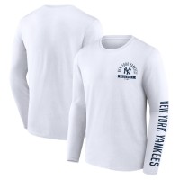 New York Yankees Fanatics White Pressbox Long Sleeve T-Shirt