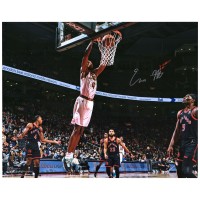 Autographed Cleveland Cavaliers Evan Mobley Fanatics Authentic 16 x 20 White Jersey Dunk Photograph