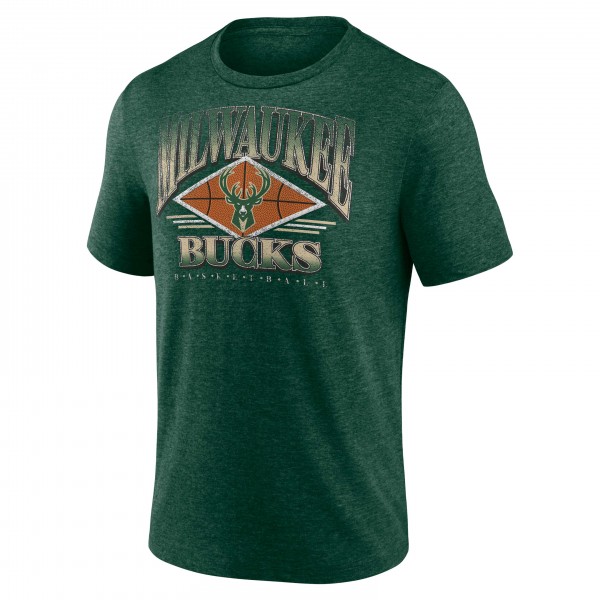 Футболка Milwaukee Bucks True Classics Power Phase Tri-Blend - Heather Hunter Green