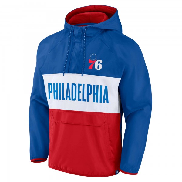 Куртка на короткой молнии Philadelphia 76ers Team Leader Iconic Colorblock Anorak Raglan - Royal/Red