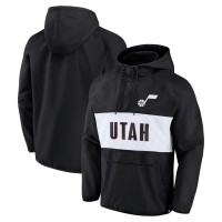Куртка на короткой молнии Utah Jazz Team Leader Iconic Colorblock Anorak Raglan - Black/White