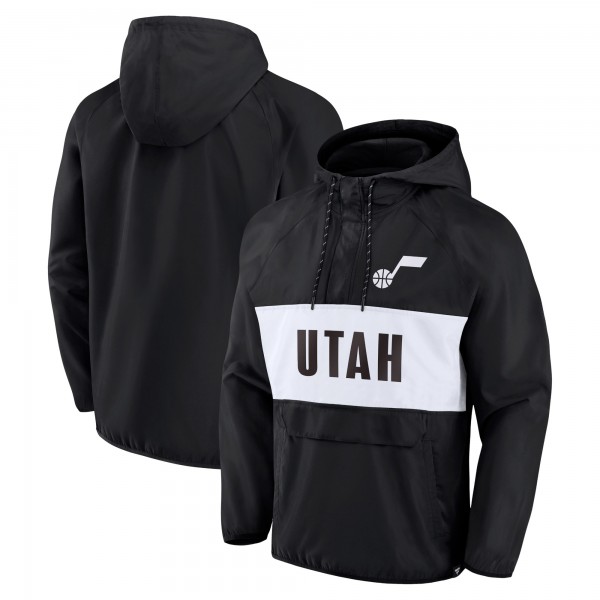 Куртка на короткой молнии Utah Jazz Team Leader Iconic Colorblock Anorak Raglan - Black/White