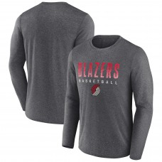Футболка с длинным рукавом Portland Trail Blazers Where Legends Play Iconic Practice - Heathered Charcoal