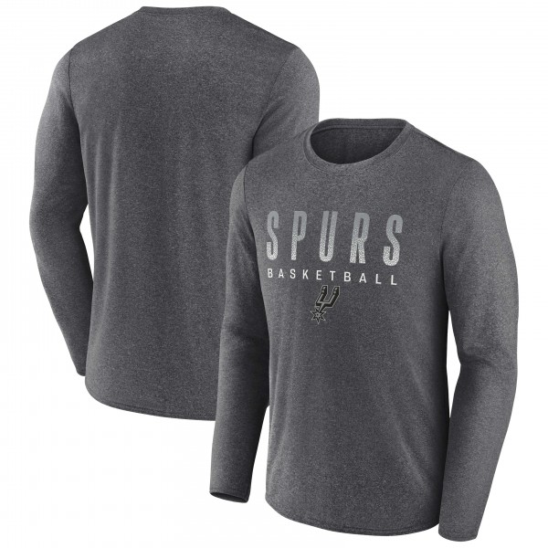 Футболка с длинным рукавом San Antonio Spurs Where Legends Play Iconic Practice - Heathered Charcoal