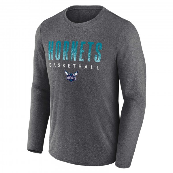 Футболка с длинным рукавом Charlotte Hornets Where Legends Play Iconic Practice - Heathered Charcoal