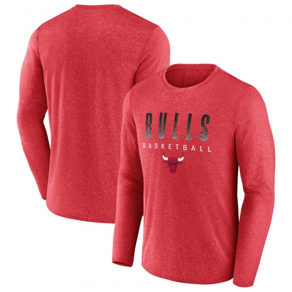 Футболка с длинным рукавом Chicago Bulls Where Legends Play Iconic Practice - Heathered Red