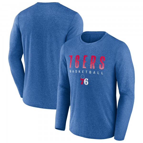 Футболка с длинным рукавом Philadelphia 76ers Where Legends Play Iconic Practice - Heathered Royal
