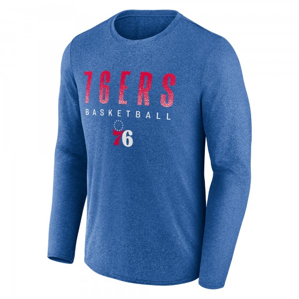 Футболка с длинным рукавом Philadelphia 76ers Where Legends Play Iconic Practice - Heathered Royal
