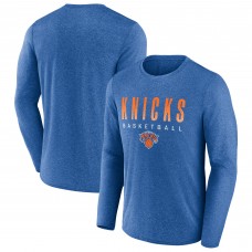 Футболка с длинным рукавом New York Knicks Where Legends Play Iconic Practice - Heathered Blue