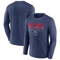 Футболка с длинным рукавом Washington Wizards Fanatics Heathered Navy Where Legends Play Iconic Practice