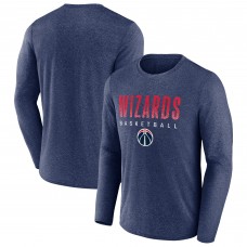 Washington Wizards Fanatics Heathered Navy Where Legends Play Iconic Practice Long Sleeve T-Shirt