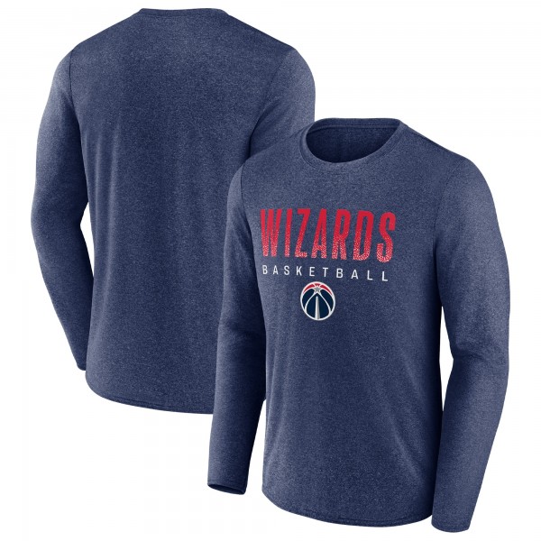 Washington Wizards Fanatics Heathered Navy Where Legends Play Iconic Practice Long Sleeve T-Shirt