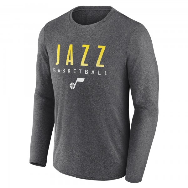 Футболка с длинным рукавом Utah Jazz Where Legends Play Iconic Practice - Heather Charcoal