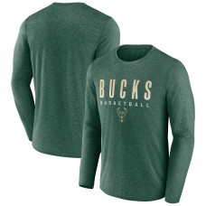 Футболка с длинным рукавом Milwaukee Bucks Where Legends Play Iconic Practice - Heathered Hunter Green