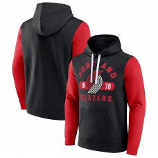 Portland Trail Blazers Attack Colorblock Pullover Hoodie - Black/Red