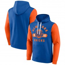 New York Knicks Attack Colorblock Pullover Hoodie - Blue/Orange