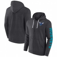 Толстовка на молнии Charlotte Hornets Down and Distance - Heather Charcoal