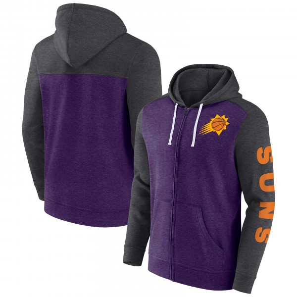 Толстовка на молнии Phoenix Suns Down and Distance - Heather Purple/Heather Charcoal