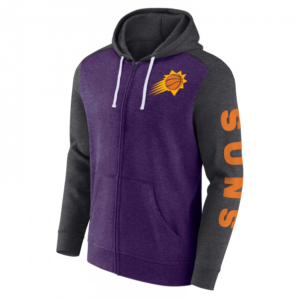 Толстовка на молнии Phoenix Suns Down and Distance - Heather Purple/Heather Charcoal