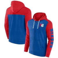 Толстовка на молнии Philadelphia 76ers Down and Distance - Heather Royal/Heather Red
