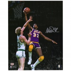 Autographed Los Angeles Lakers Magic Johnson Fanatics Authentic 11 x 14 Dunk vs. Larry Bird Spotlight Photograph