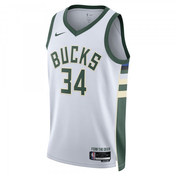 Игровая форма  Giannis Antetokounmpo Milwaukee Bucks Nike Unisex 2022/23 Swingman - Association Edition - White