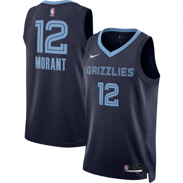 Игровая форма  Ja Morant Memphis Grizzlies Nike Unisex 2022/23 Swingman - Icon Edition - Navy