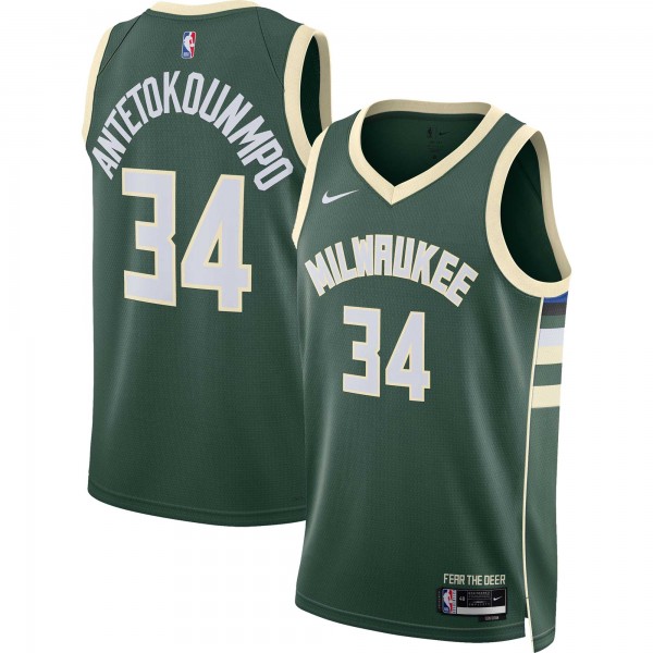Игровая форма  Giannis Antetokounmpo Milwaukee Bucks Nike Unisex 2022/23 Swingman - Icon Edition - Hunter Green