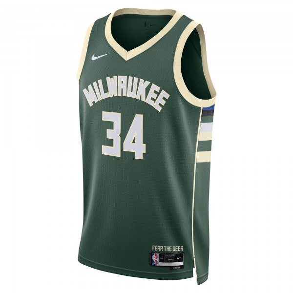 Игровая форма  Giannis Antetokounmpo Milwaukee Bucks Nike Unisex 2022/23 Swingman - Icon Edition - Hunter Green