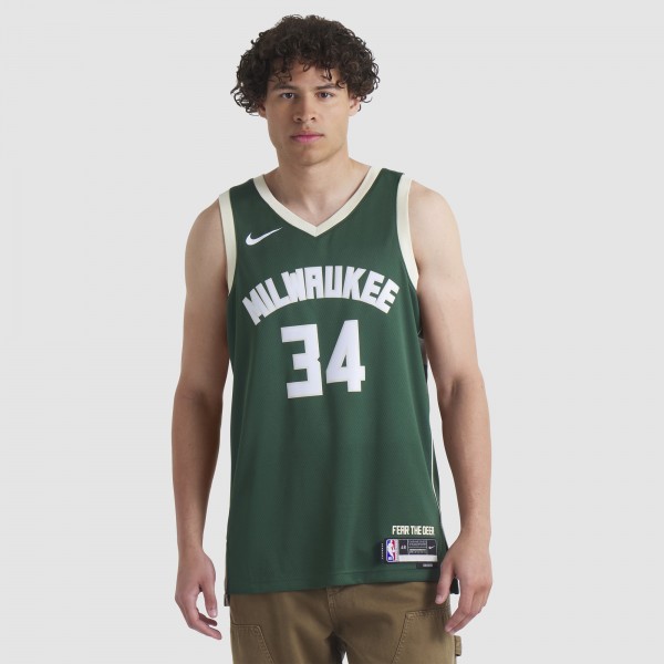 Игровая форма  Giannis Antetokounmpo Milwaukee Bucks Nike Unisex 2022/23 Swingman - Icon Edition - Hunter Green