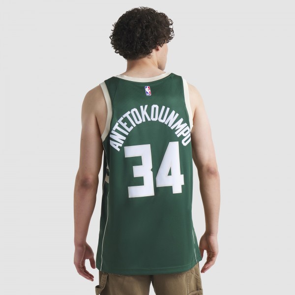 Игровая форма  Giannis Antetokounmpo Milwaukee Bucks Nike Unisex 2022/23 Swingman - Icon Edition - Hunter Green