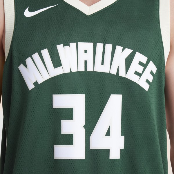 Игровая форма  Giannis Antetokounmpo Milwaukee Bucks Nike Unisex 2022/23 Swingman - Icon Edition - Hunter Green