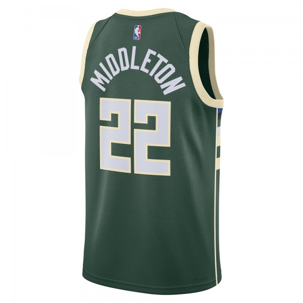 Игровая джерси Khris Middleton Milwaukee Bucks Nike Unisex 2022/23 Swingman - Icon Edition - Hunter Green