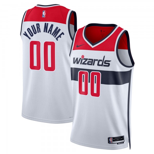 Игровая именная майка Washington Wizards Nike Unisex 2022/23 Swingman White - Association Edition
