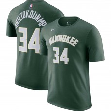 Именная футболка Giannis Antetokounmpo Milwaukee Bucks Nike Icon 2022/23 - Hunter Green